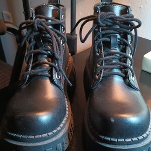 Dolls Kill Black Lace Up Boots